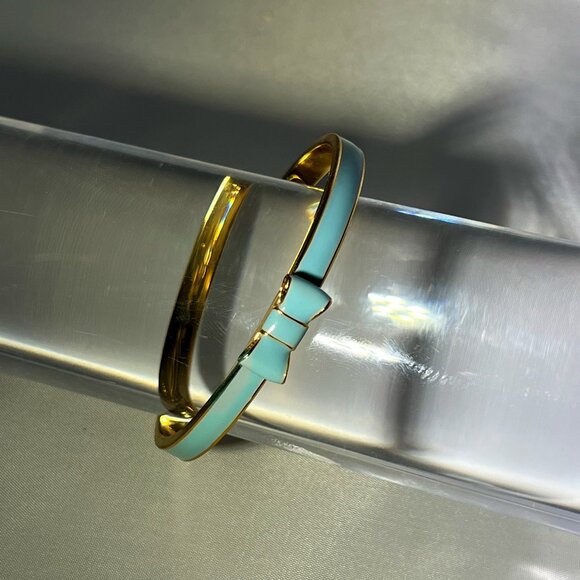RARE New Kate Spade 2014 Take A Bow “EMULATES TIFFANY BLUE COLOR”Plated Bracelet - Picture 1 of 8